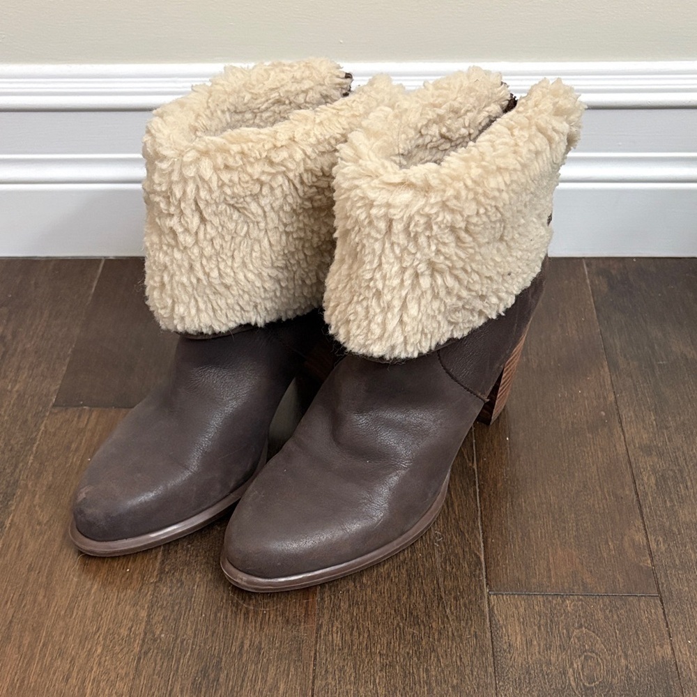 Tommy Hilfiger Brown Cuffed Heeled Boots